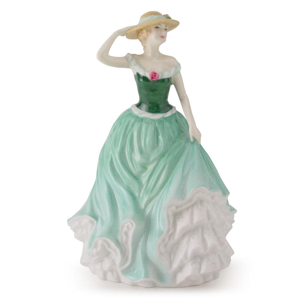 Royal Doulton Emily Figurine HN4093, Pretty Ladies New, Green & White Dress Figure, Nada Pedley Design