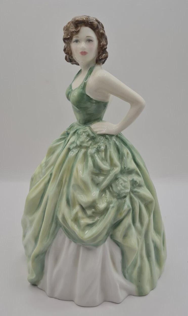 Royal Doulton Kelly Figurine HN4157, Retired Pretty Ladies, Green & White Dress Figure, Nada Pedley Design