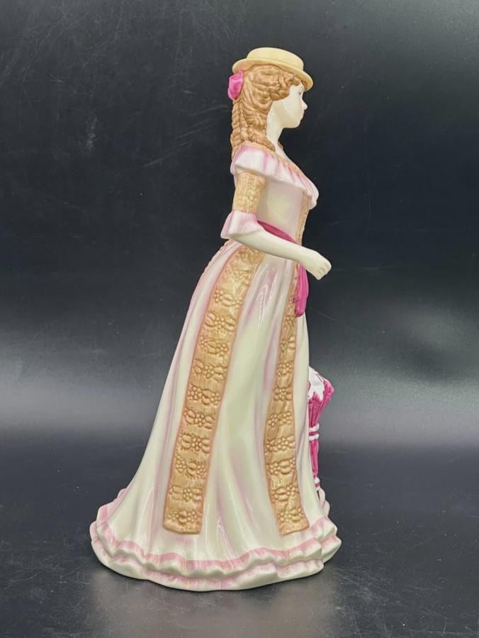 Royal Doulton Spring Figurine HN5321, Pretty Ladies Four Seasons, Pink Dress Lady with Parasol