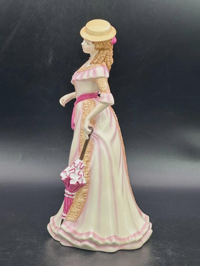 Royal Doulton Spring Figurine HN5321, Pretty Ladies Four Seasons, Pink Dress Lady with Parasol