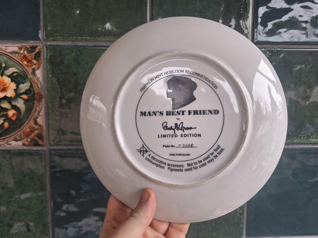 Franklin Mint Black Labrador Retriever Collector Plate: Man's Friend Series