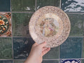 Vintage Alfred Meakin Plate: Romantic Courting Couple, Gold Chintz Floral, England