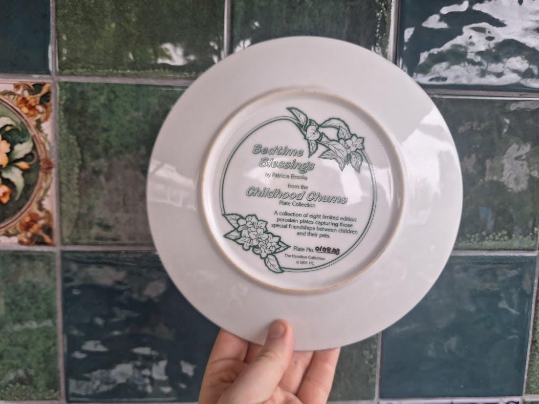 Bedtime Blessings Collector Plate: Patricia Brooks Childhood Chums, Limited Edition Porcelain