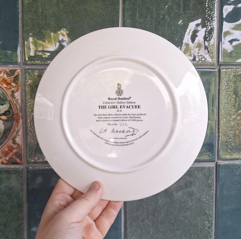 Royal Doulton The Girl Evacuee Collector Plate WWII Limited Edition Lesley MacKenzie Bone China