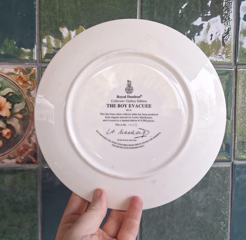 Royal Doulton The Boy Evacuee Collector Plate WWII Railway Lesley MacKenzie Limited Edition