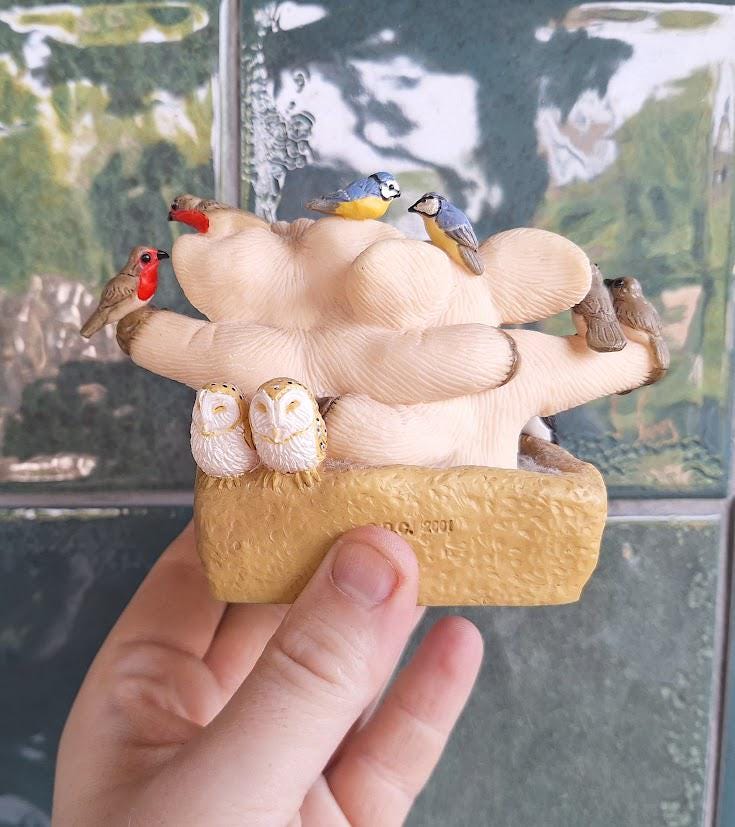 Piggin Love Birds Figurine David Corbridge 2001 Handmade Pig Ornament Collectable Bird Lovers Gift