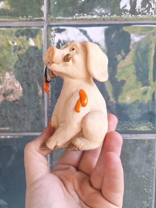 Piggin Decorating Figurine David Corbridge Piggin Collectible Painter Pig Ornament Handmade Resin Figure 1995