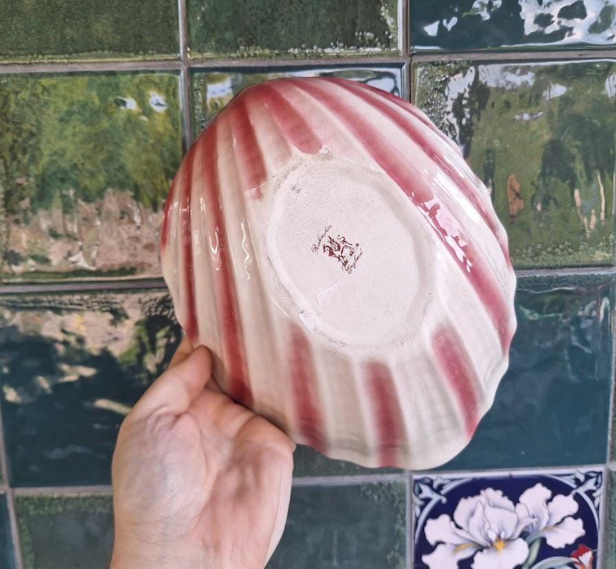 Vintage Pink Shell Dish: Floral Porcelain Trinket Bowl, Cottagecore Rose Bouquet Vanity Tray
