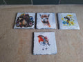 Set of 4 Slate Coasters: Hedgehog, Alpaca, Bumblebee, Robin Wildlife Illustrations