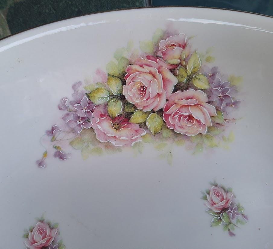 Set of 6 Mayfair Fine China Rose Pattern Dessert Bowls Staffordshire England Vintage