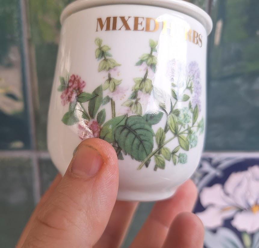 Royal Worcester Mixed Herbs Porcelain Spice Jar, Compton & Woodhouse Botanical Kitchenware