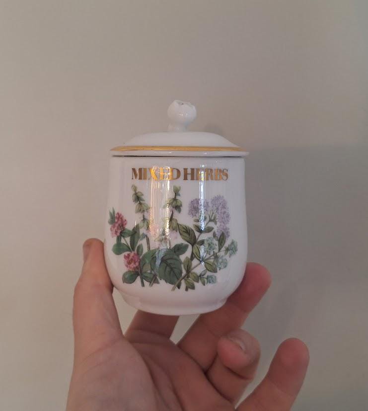 Royal Worcester Mixed Herbs Porcelain Spice Jar, Compton & Woodhouse Botanical Kitchenware