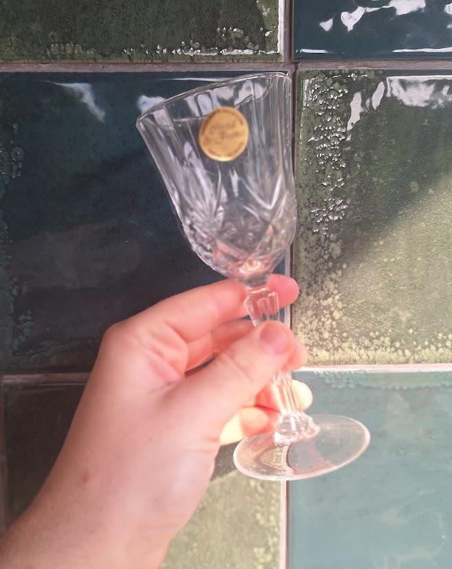 Cristal De France Provence Sherry Glasses Set: 4 French Lead Crystal Glasses (Boxed)