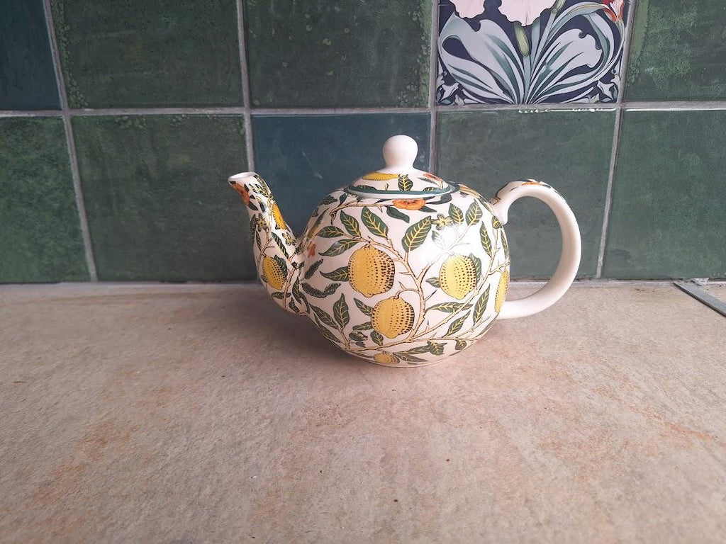 William Morris Fruits Teapot for One, Fine China Leonardo Collection Single Serve Tea Set