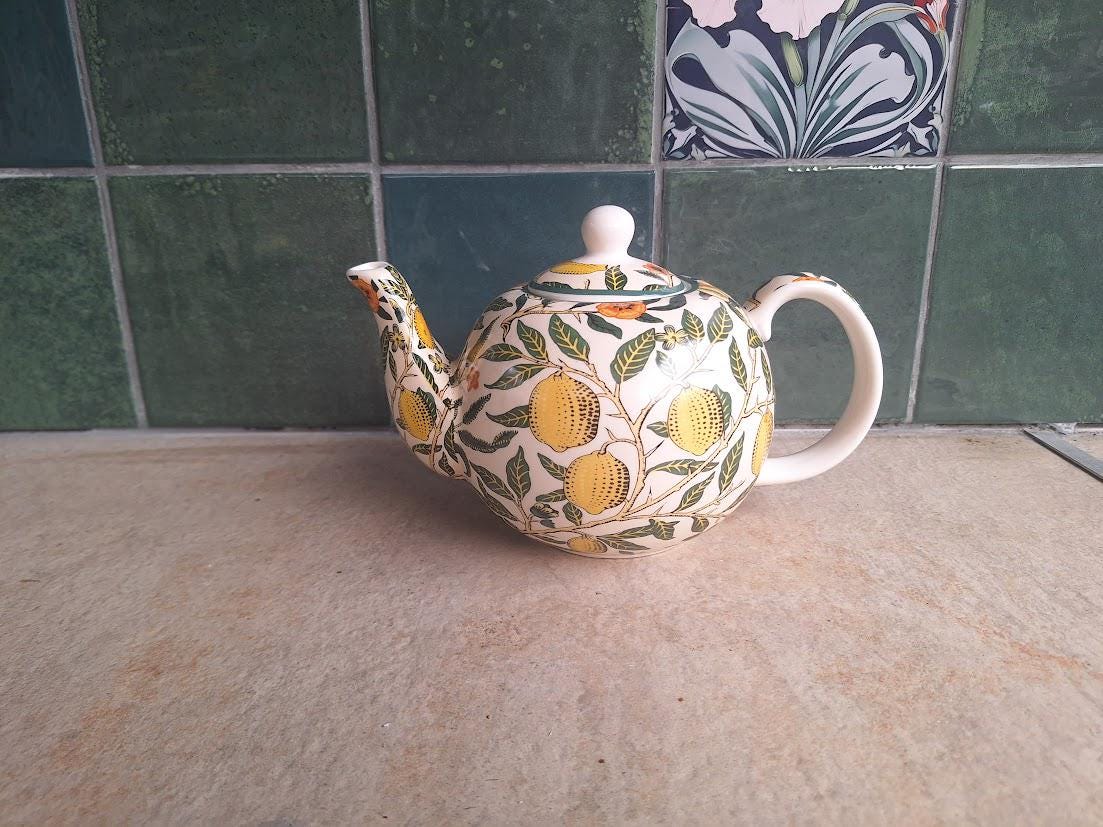 William Morris Fruits Teapot for One, Fine China Leonardo Collection Single Serve Tea Set