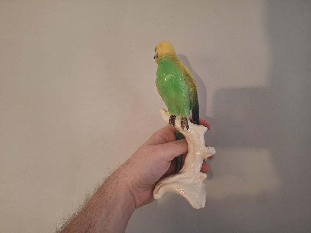 Vintage Goebel Budgerigar Parakeet Figurine 38643-21 | W. Germany Porcelain Bird Ornament | Collectible Budgie Statue
