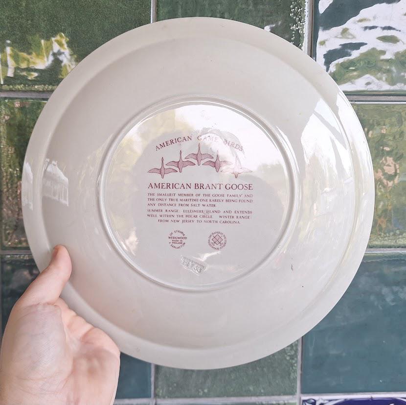 Vintage Wedgwood American Brant Goose Plate  Game Birds Series Wildlife Decor