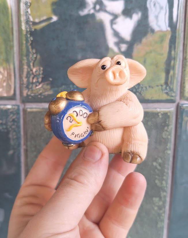 Piggin Alarming Millennium Special 1999 2000 Pig Figurine David Corbridge Piggin Collectible
