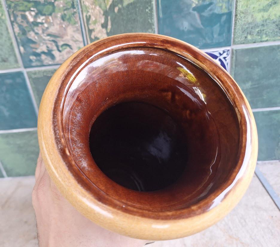 Vintage Scheurich West German Vase Orange Floral Fat Lava Mid Century Ceramic Home Décor