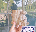 Vintage Bear Cub Resin Pen Holder: Rustic Woodland Desk Organizer Ornament