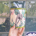 Safari Giraffe Ceramic Pot: Tropical Jungle Utensil Holder, Plant Organizer