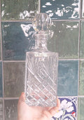 Vintage Zwiesel Hand-Cut 24% Lead Crystal Decanter  Square Spirit Bottle, Poland