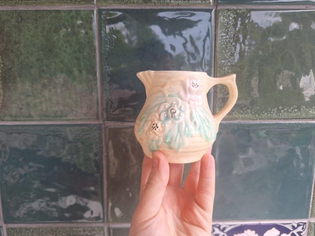 Vintage Arthur Wood 3-Piece Tea Set: Pastel Floral Relief Teapot, Milk Jug, Sugar Bowl