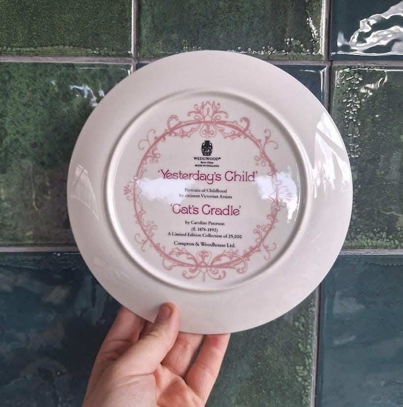 Wedgwood Yesterday's Child Cat's Cradle Collector Plate Caroline Paterson Bone China Boxed With Certificate