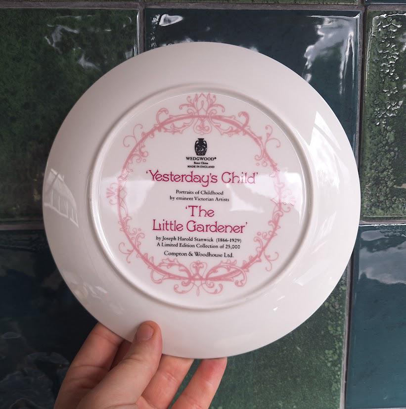 Wedgwood Yesterday's Child The Little Gardener Collector Plate Joseph Harold Swanwick Bone China Boxed With Certificate