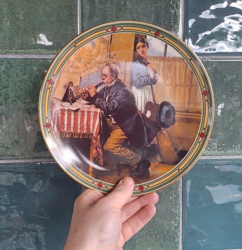 Norman Rockwell Musician's Magic Collector Plate: Edwin M. Knowles 1986 (Boxed)