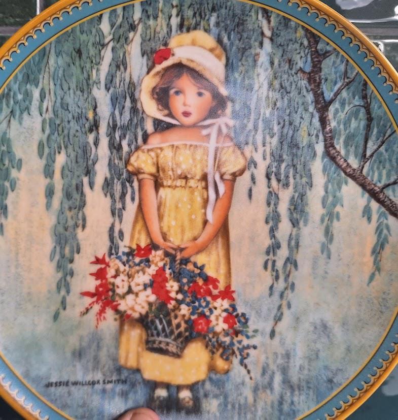 Edwin M Knowles Easter Plate: Jessie Willcox Smith Artwork, 1986 Childhood Memories
