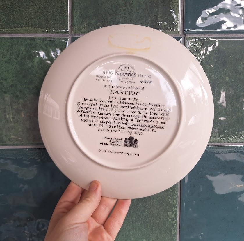 Edwin M Knowles Easter Plate: Jessie Willcox Smith Artwork, 1986 Childhood Memories