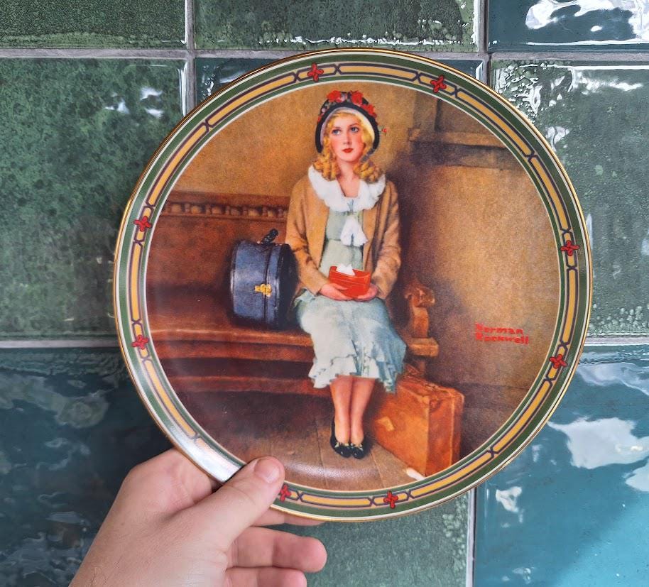 Norman Rockwell A Young Girl's Dream Collector Plate Edwin M. Knowles Rockwell's American Dream Series