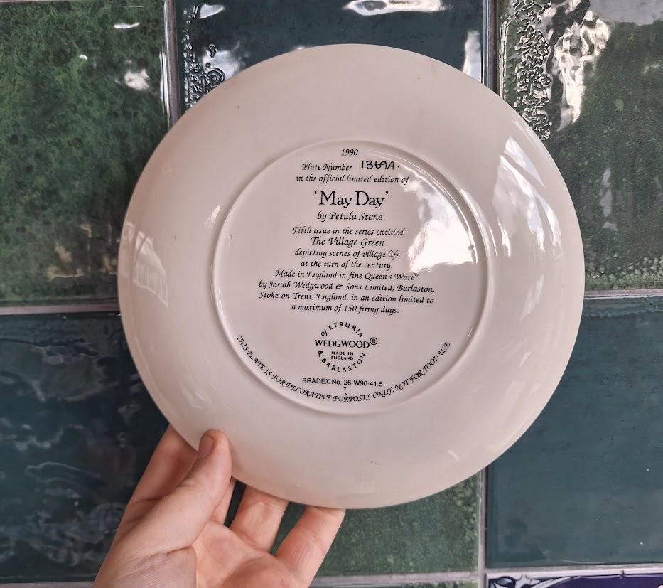 Wedgwood May Day Collector Plate: Village Green Scene, Petula Stone 1990 (Boxed)