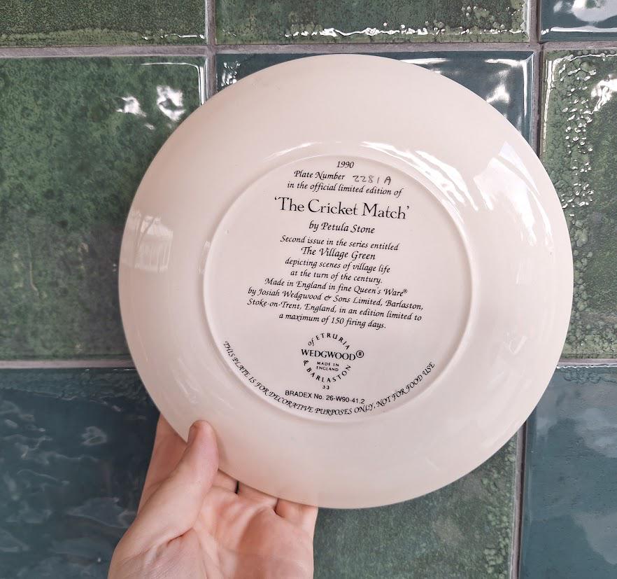Wedgwood Collector Plate: The Cricket Match, Village Green Series, Petula Stone 1990