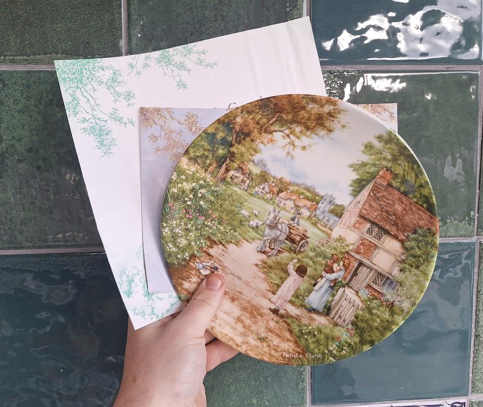 Wedgwood Collector Plate: The Path to the Green, Village Scene, 1989 (Boxed)