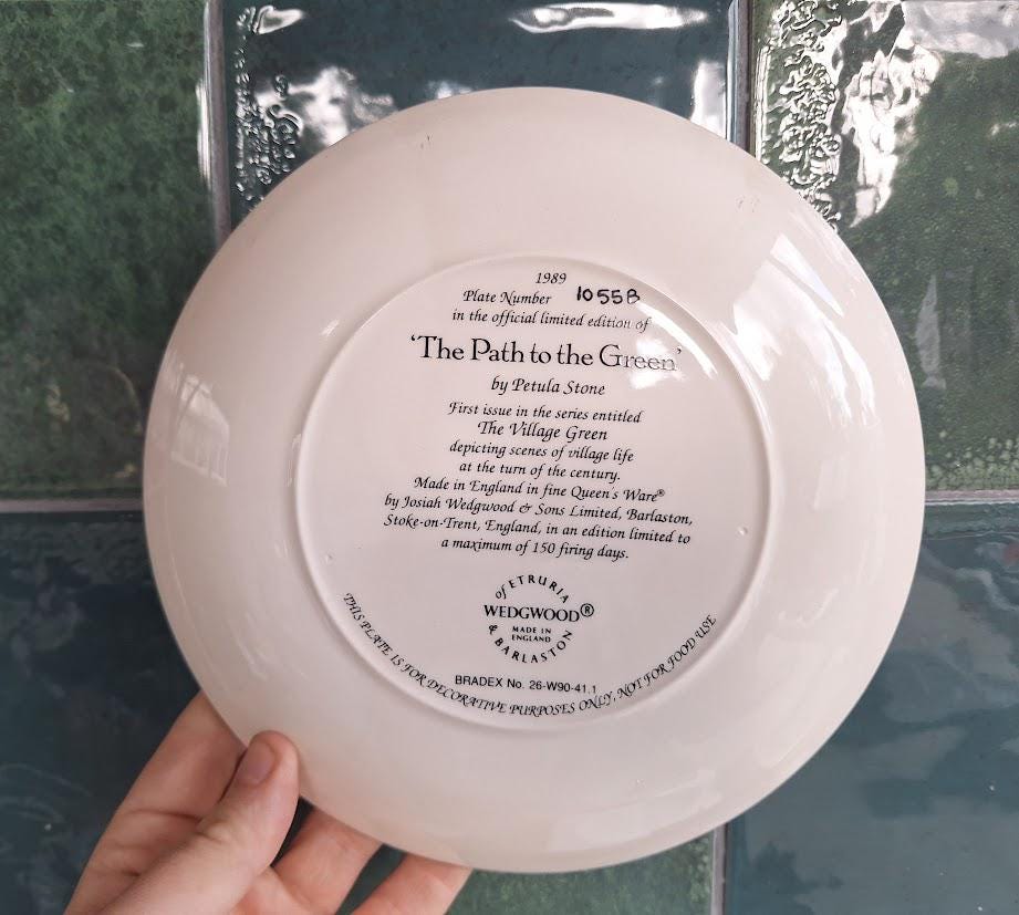 Wedgwood Collector Plate: The Path to the Green, Village Scene, 1989 (Boxed)