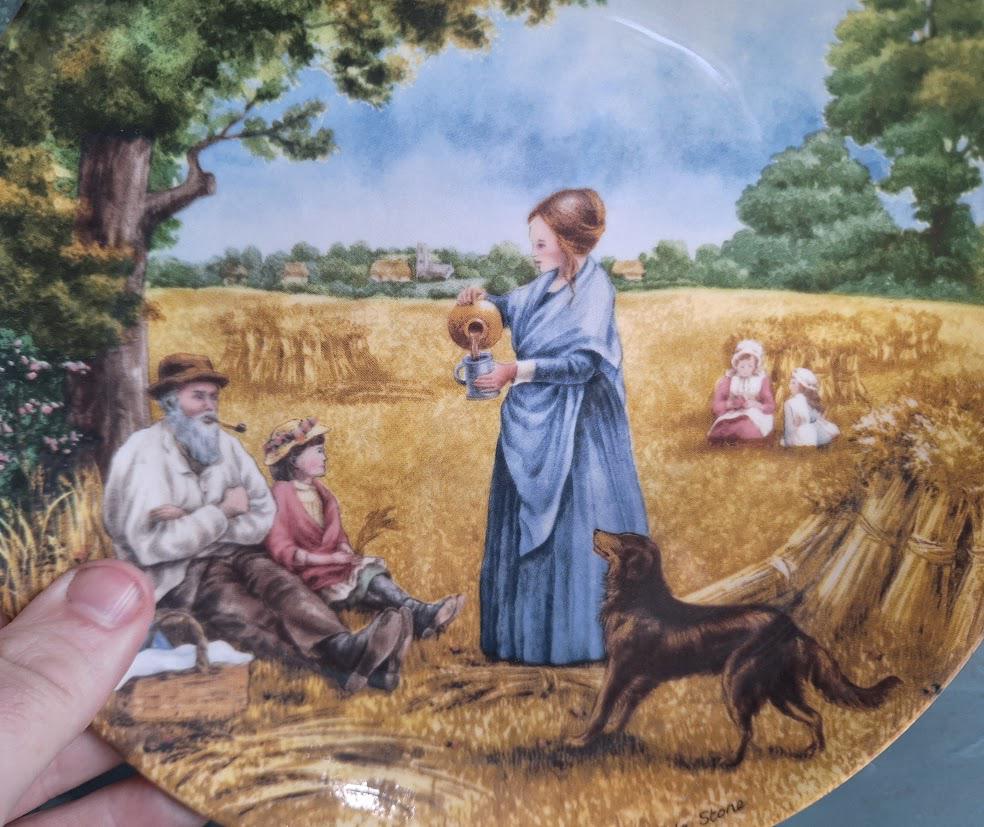 Wedgwood Collector Plate: Harvest Supper, Village Green Series, Petula Stone, 1990