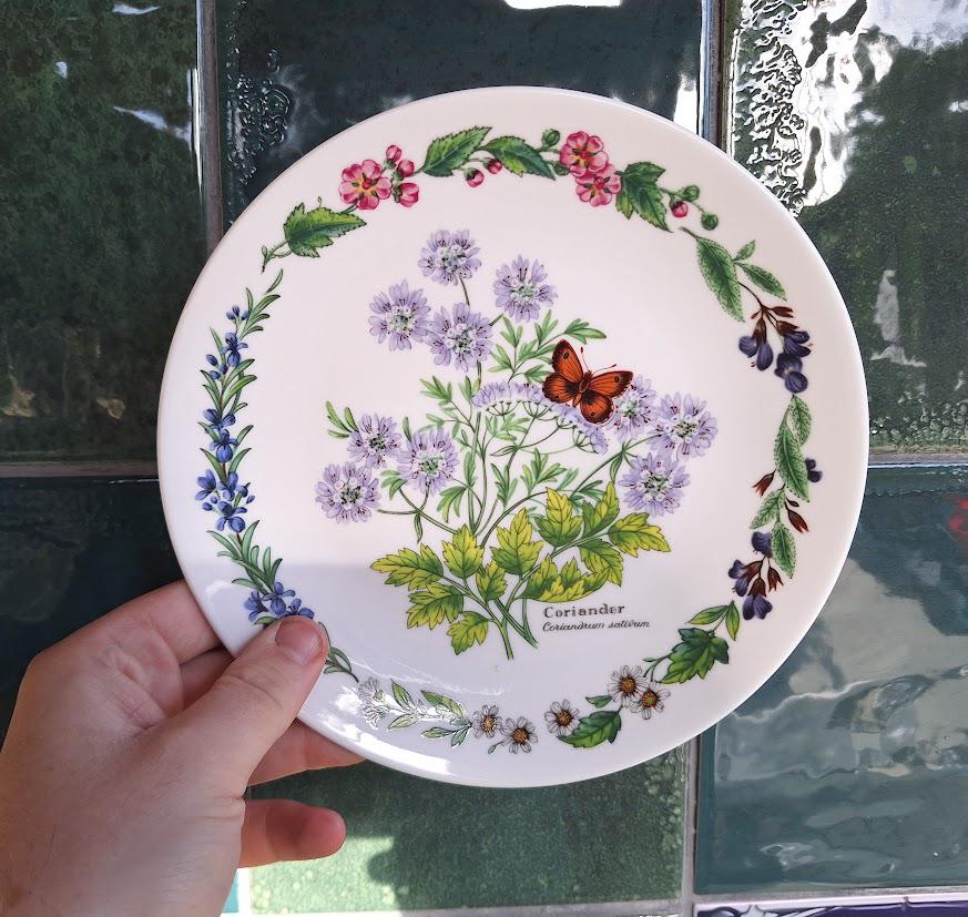 Royal Worcester Coriander Collector Plate, Fine Bone China Botanical Butterfly (Limited Edition)