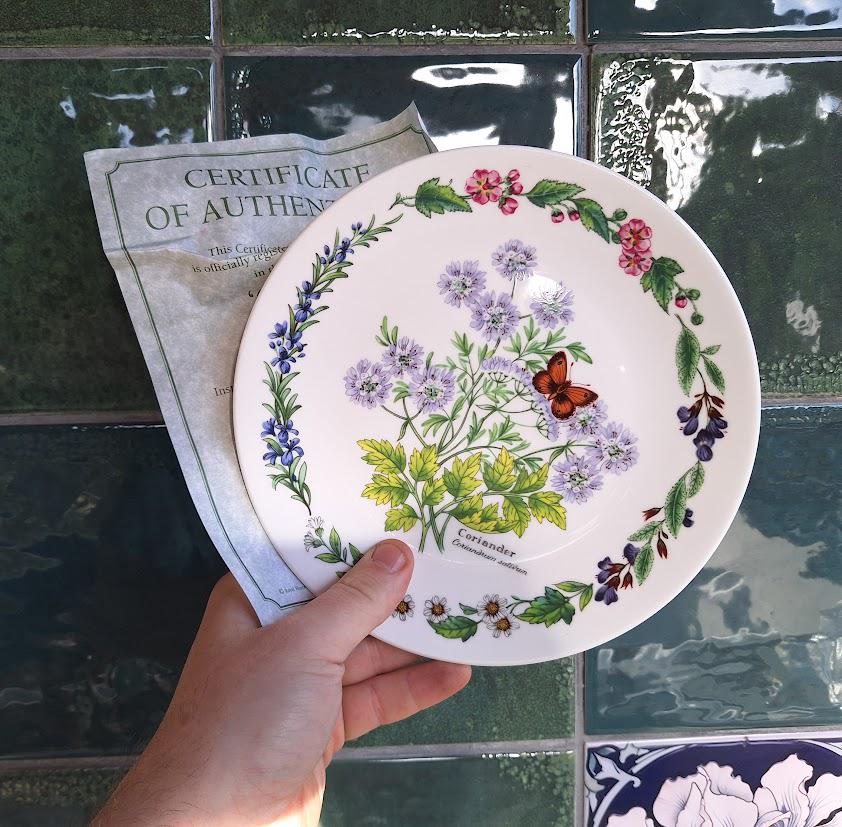 Royal Worcester Coriander Collector Plate, Fine Bone China Botanical Butterfly (Limited Edition)