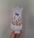 Aynsley Cottage Garden Footed Vase: Embossed Fine Bone China Floral Butterfly (Approx 6 Inch)