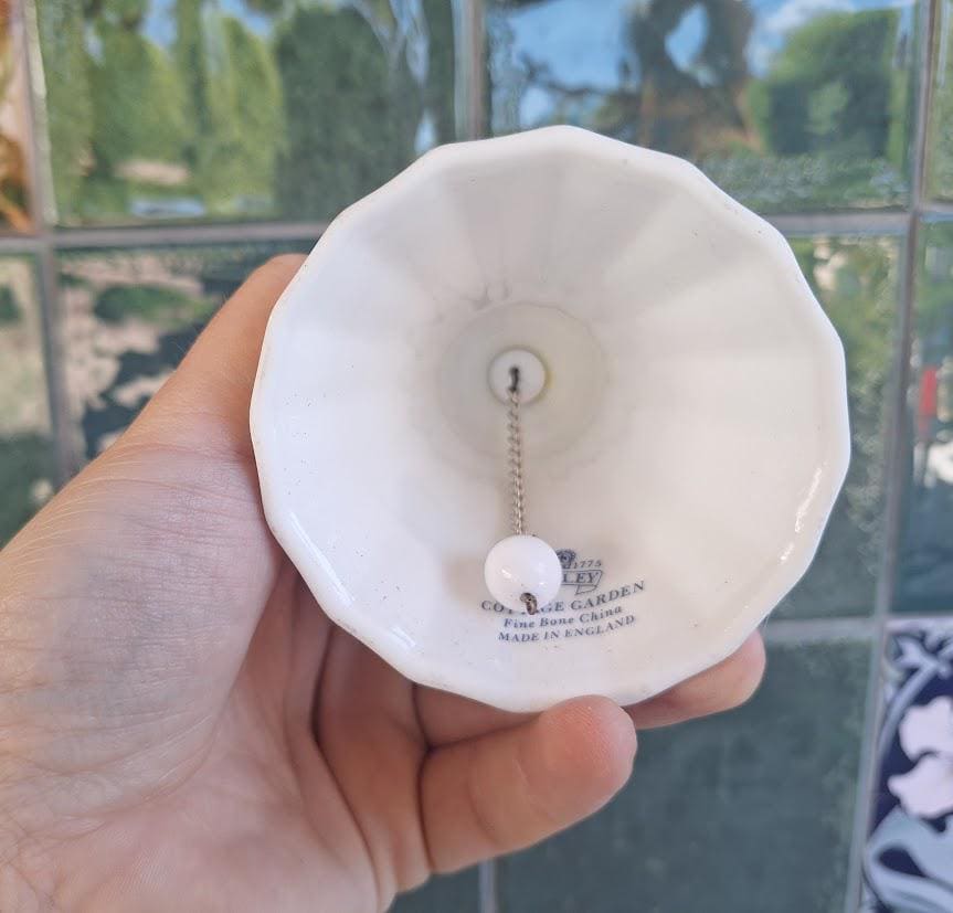 Aynsley Cottage Garden Fine Bone China Bell  Floral Butterfly Hand Bell