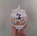 Vintage Aynsley Cottage Garden Lidded Trinket Jar  Fine Bone China Floral Butterfly