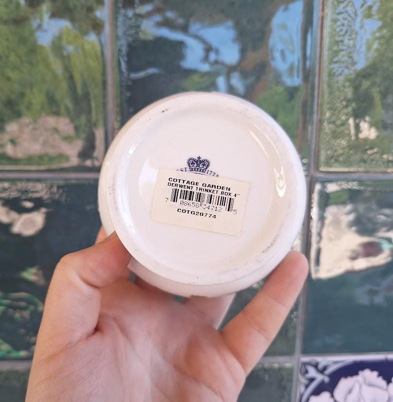Vintage Aynsley Cottage Garden Derwent Trinket Box, Fine Bone China Floral Jar