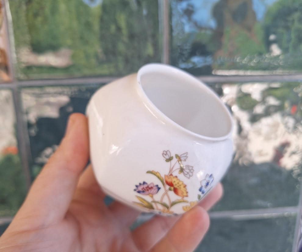 Vintage Aynsley Cottage Garden Pagoda Candy Box, Fine Bone China Trinket Jar