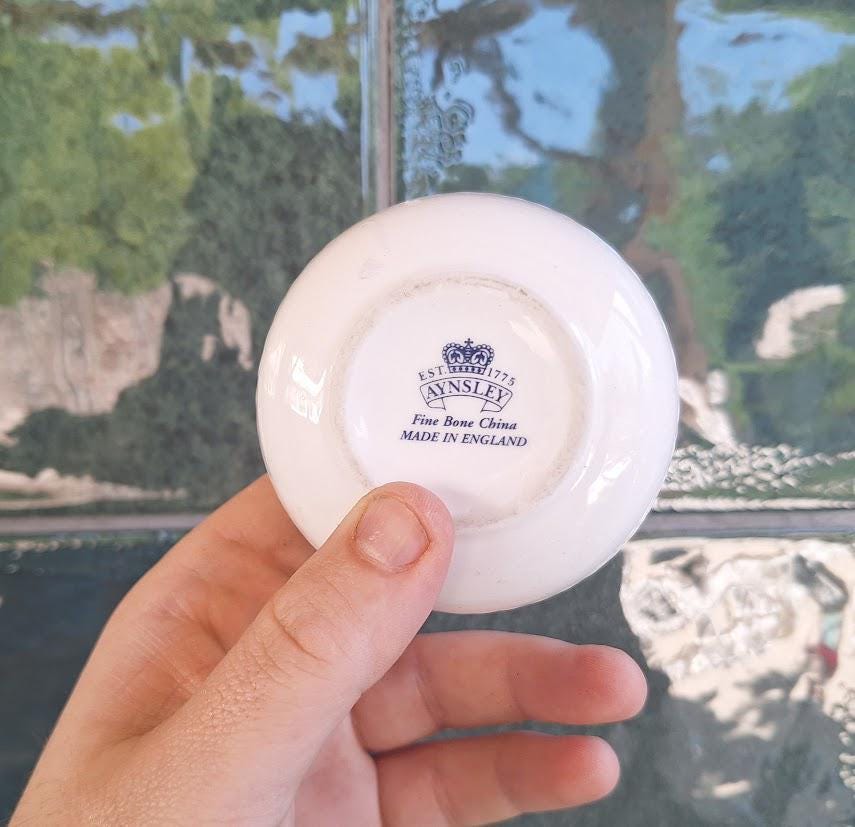 Vintage Aynsley Cottage Garden Trinket Box: Fine Bone China Floral Jewellery Container
