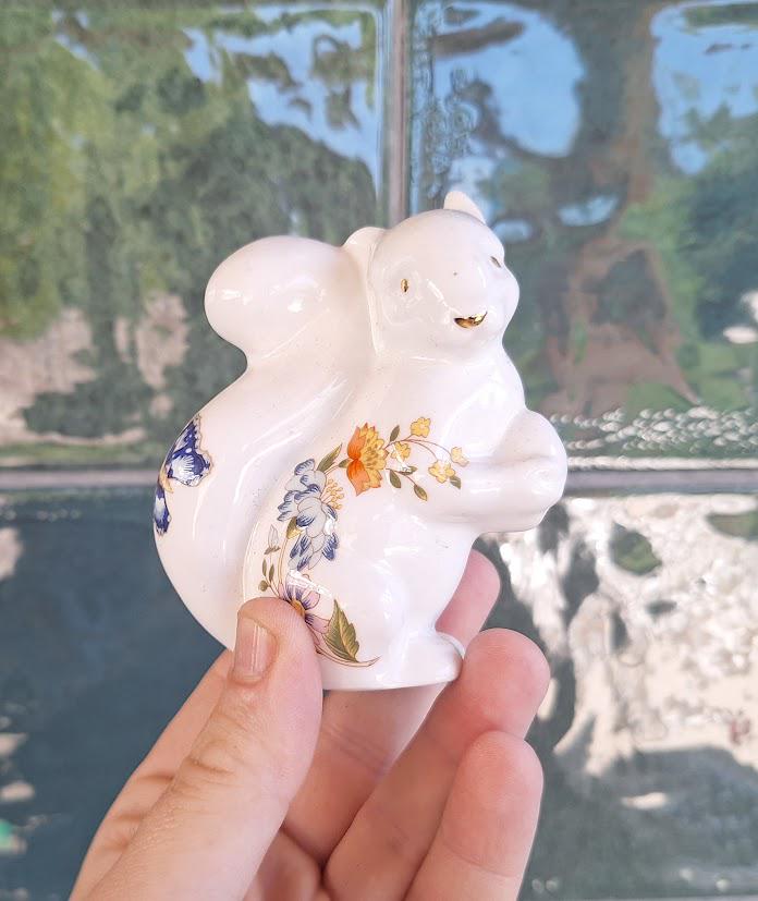 Vintage Aynsley Cottage Garden Squirrel Figurine  Fine Bone China England
