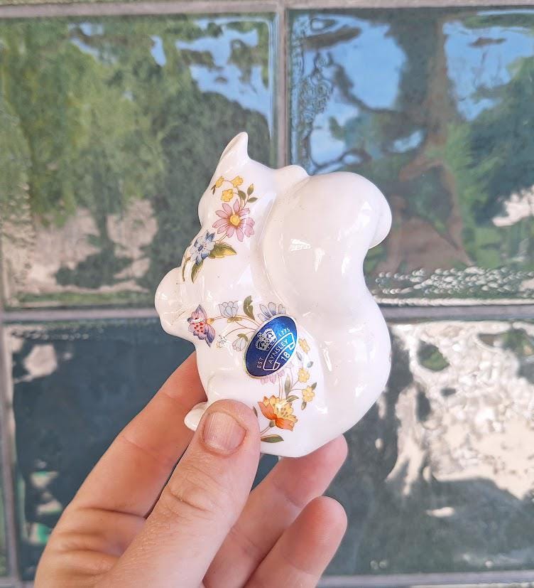 Vintage Aynsley Cottage Garden Squirrel Figurine  Fine Bone China England
