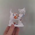 Aynsley Cottage Garden Cat Figurine: Fine Bone China, Floral, Gold Detail, England