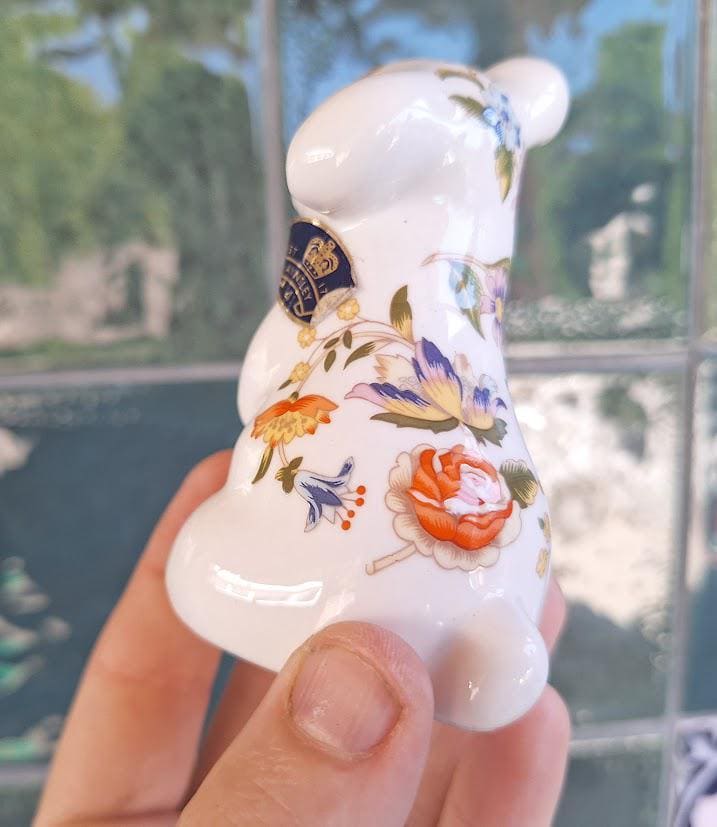 Vintage Aynsley Cottage Garden Mini Rabbit Ornament, Fine Bone China Figurine Made in England